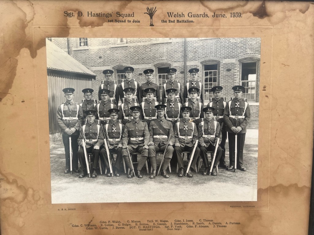 Sgt D Hastings Squad Photo Welsh Guards 1939 1st Squad to Join the 2nd Battalion